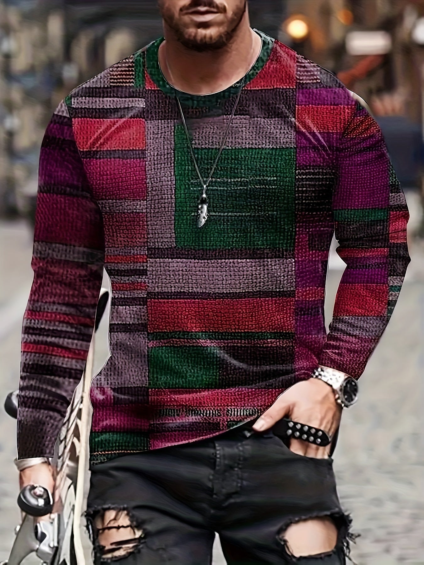Étoile™ | T-shirt à manches longues avec motif color block