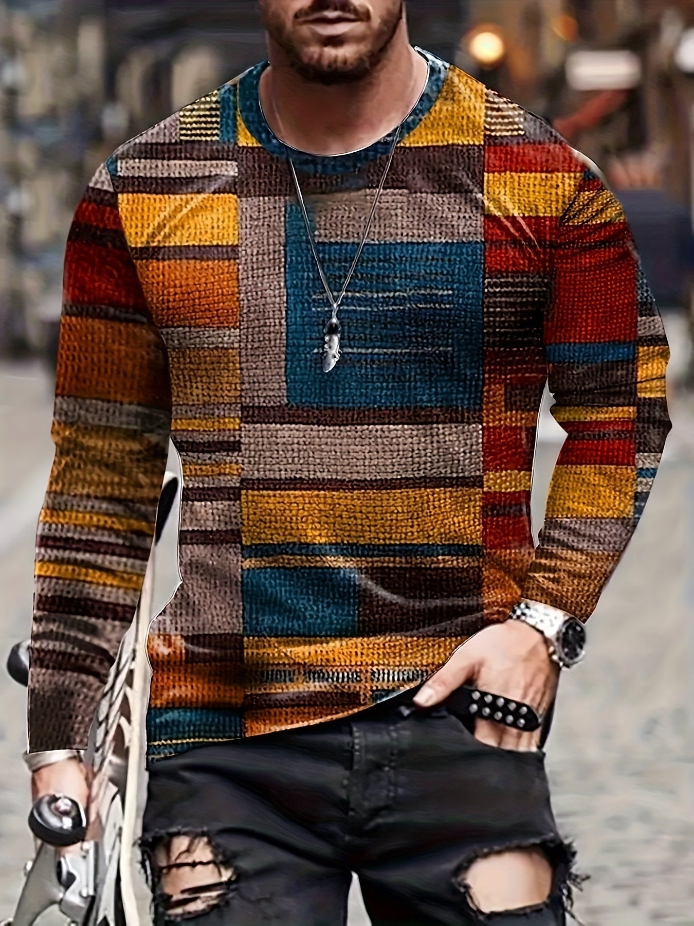 Étoile™ | T-shirt à manches longues avec motif color block