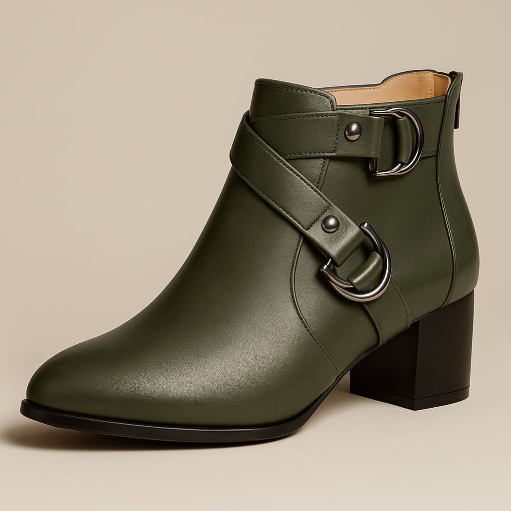 Valara Cross-Buckle Boots