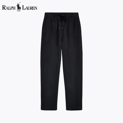 RL Lateef Relaxed Fit Pleated Linen Pant